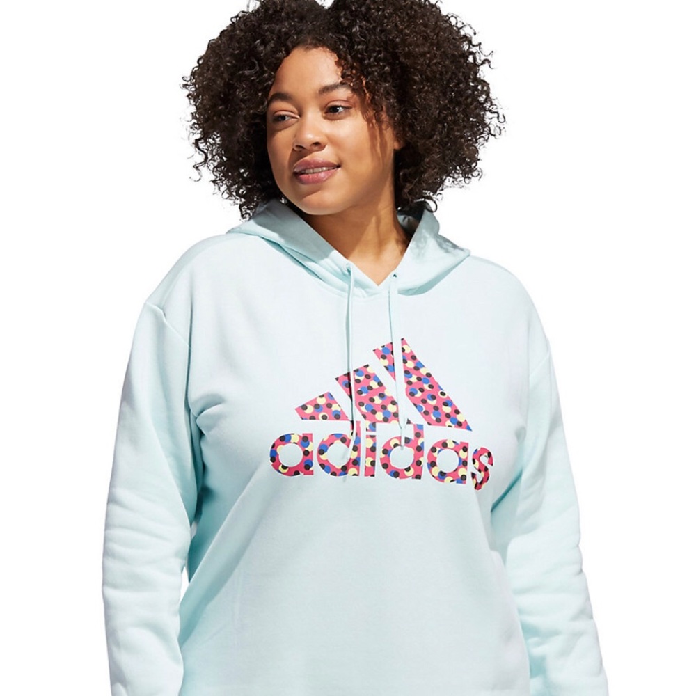 New! Adidas plus size graphic fleece hoodie